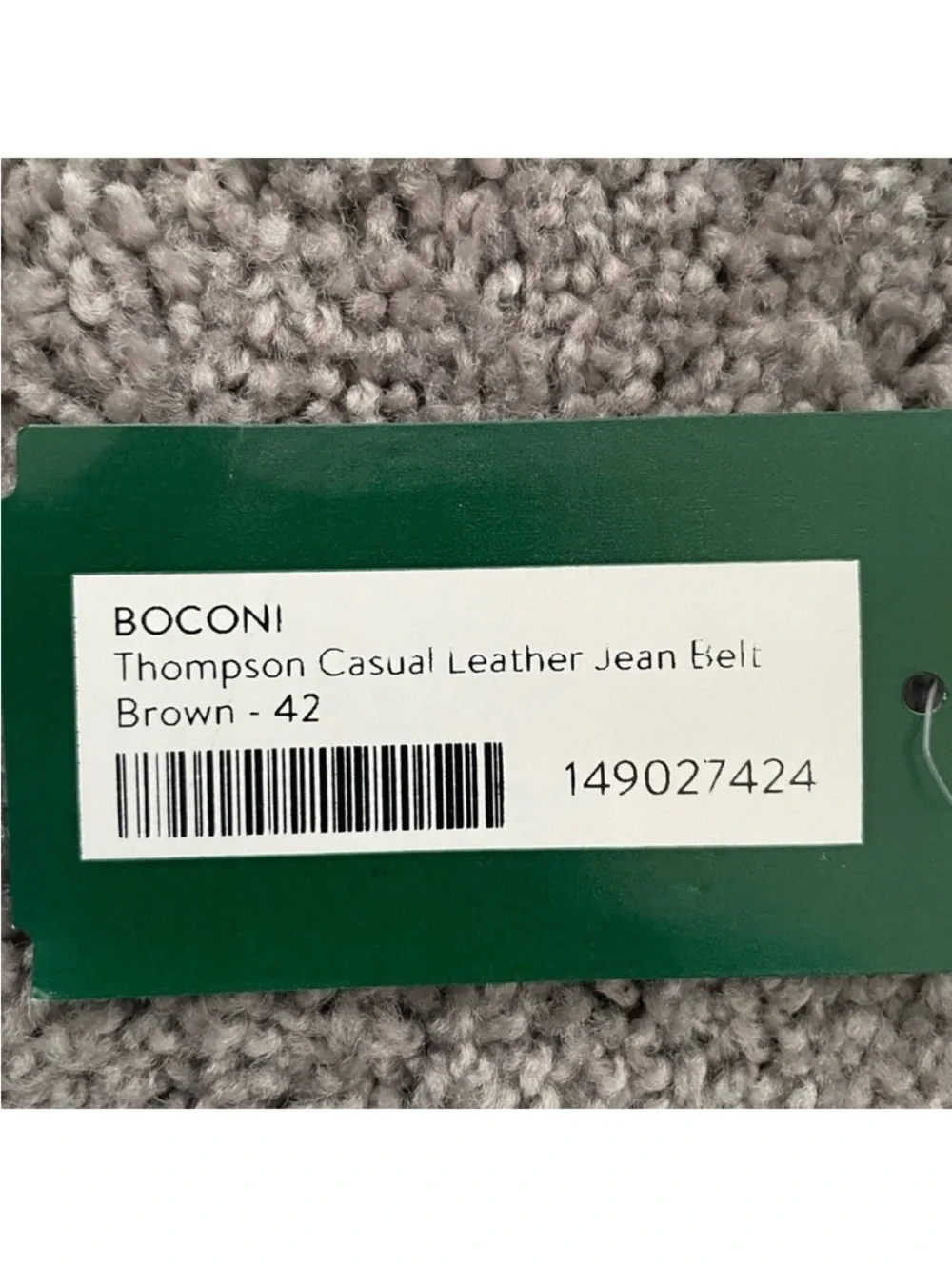 Boconi Men's Brown Leather Belt with Brushed Metal Buckle